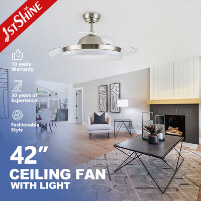 좋은 가격 3 색 LED 라이트와 220V 50Hz 접철식 블레이드 천정 선풍기 온라인